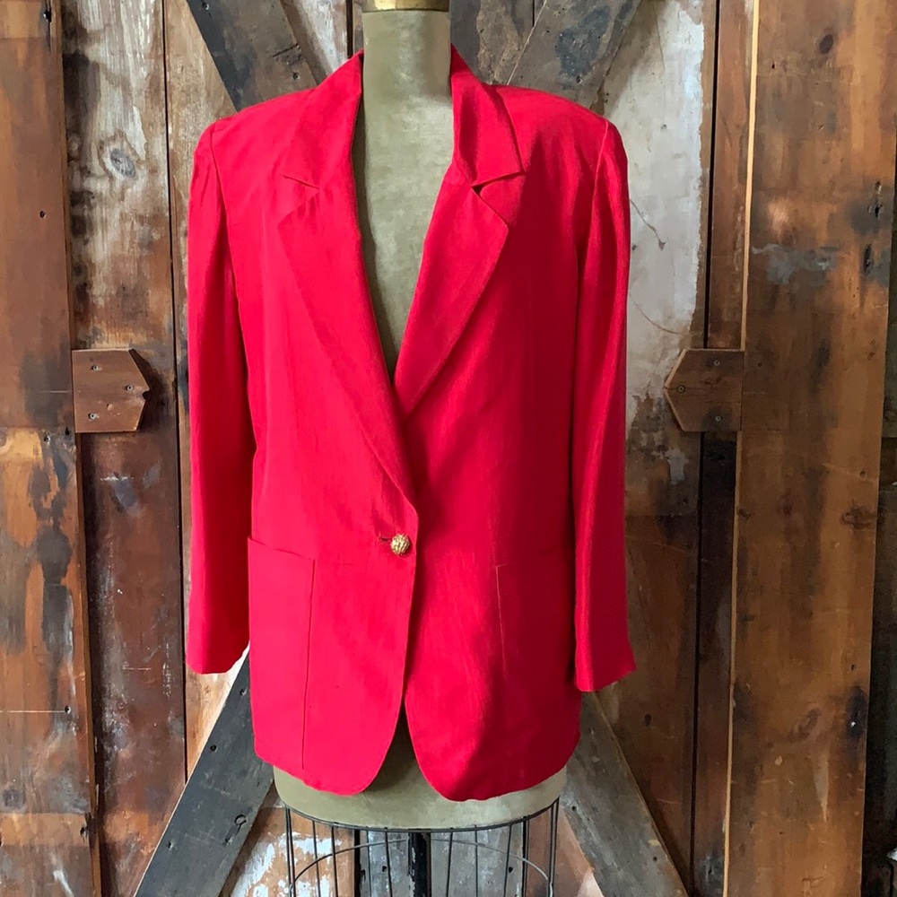 Red Silk blazer
